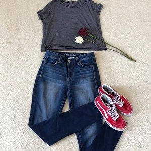 Dark American Eagle High-Rise Jeggings